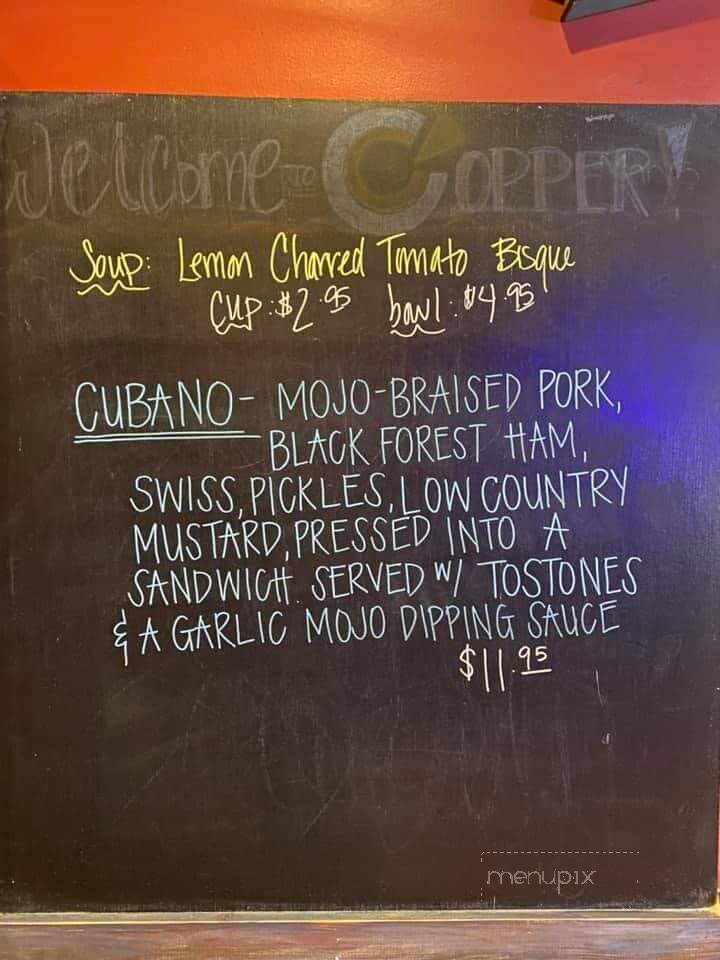 Copper Premium Pub - Clover, SC menu_pic