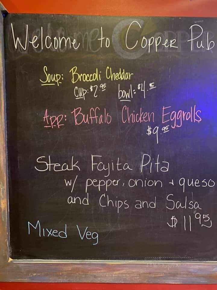 Copper Premium Pub - Clover, SC menu_pic