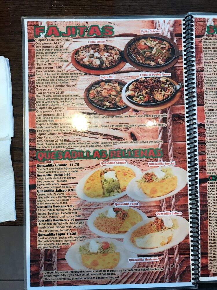 El Rancho Nuevo - Weldon Spring, MO menu_pic