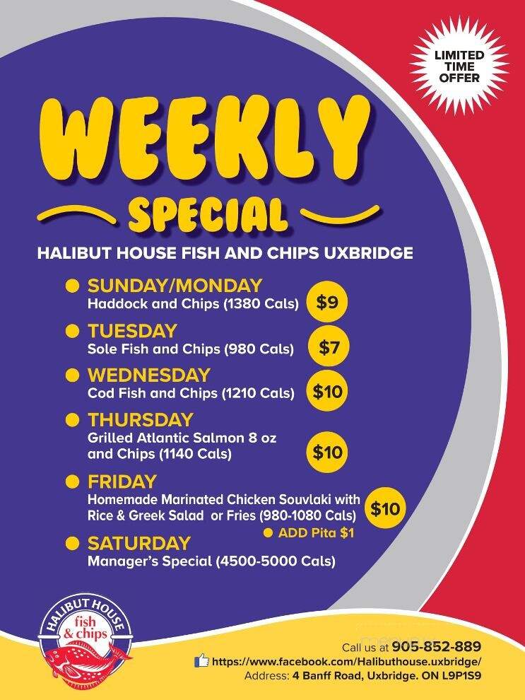 Halibut House Fish And Chips - Uxbridge, ON menu_pic