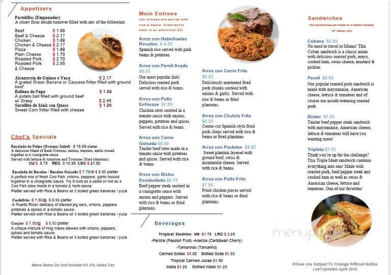 Sabor De Mi Tierra - Quakertown, PA menu_pic