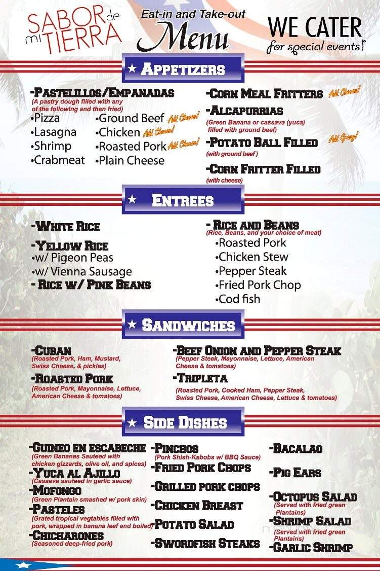 Sabor De Mi Tierra - Quakertown, PA menu_pic