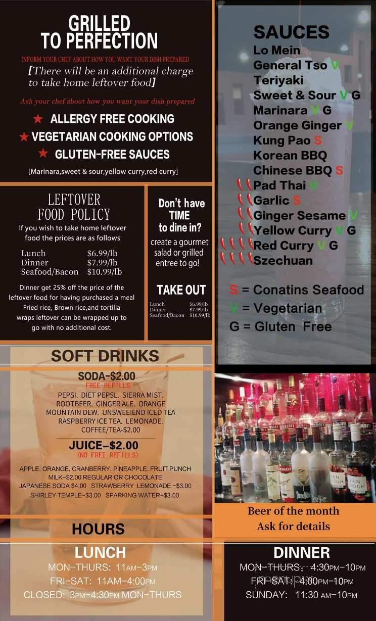 Gobi Mongolian Grill - Southington, CT menu_pic