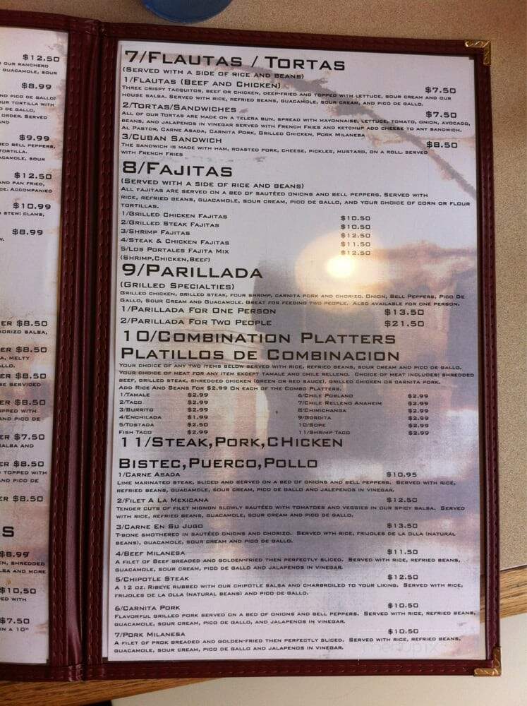 Los Portales - Wentzville, MO menu_pic