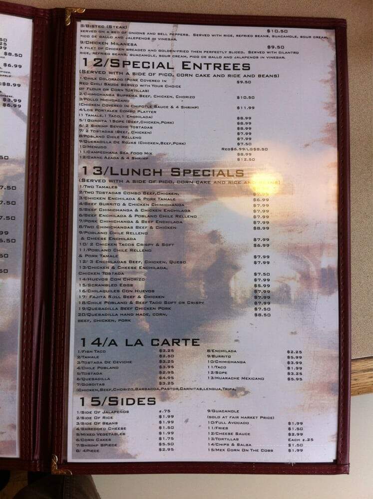 Los Portales - Wentzville, MO menu_pic