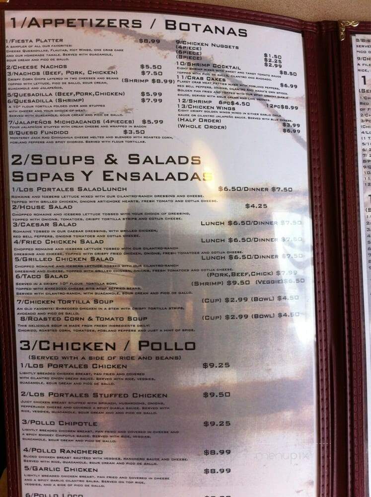 Los Portales - Wentzville, MO menu_pic