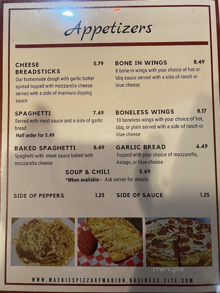 Mackie's Pizza - Marion, IL menu_pic