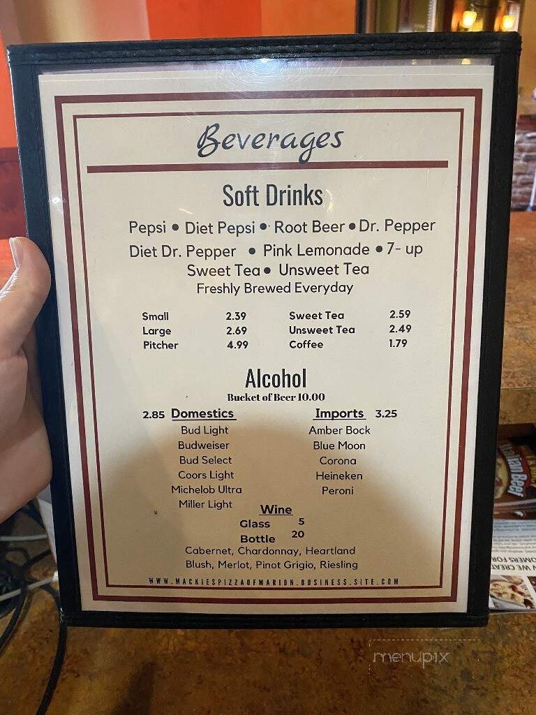 Mackie's Pizza - Marion, IL menu_pic