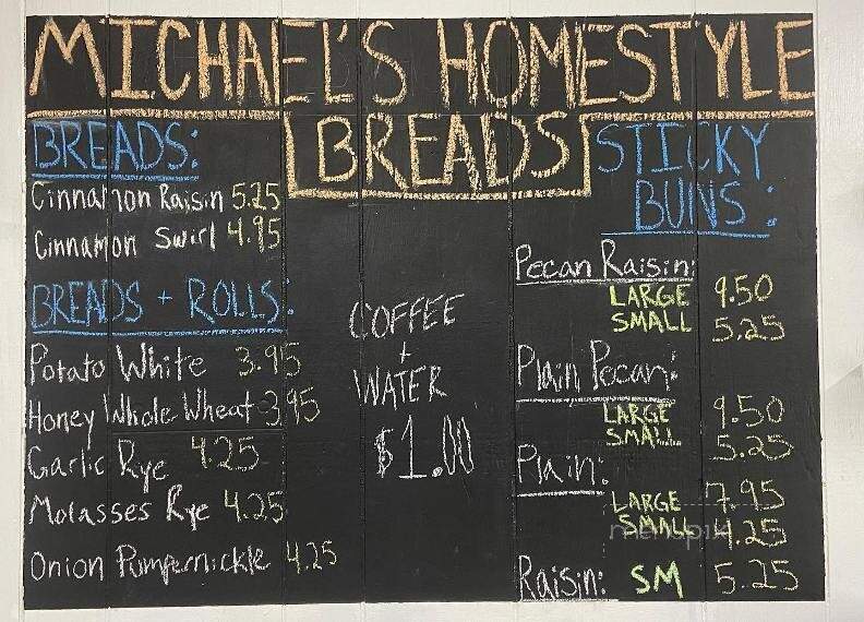 Michael's Homestyle Breads - Strasburg, PA menu_pic