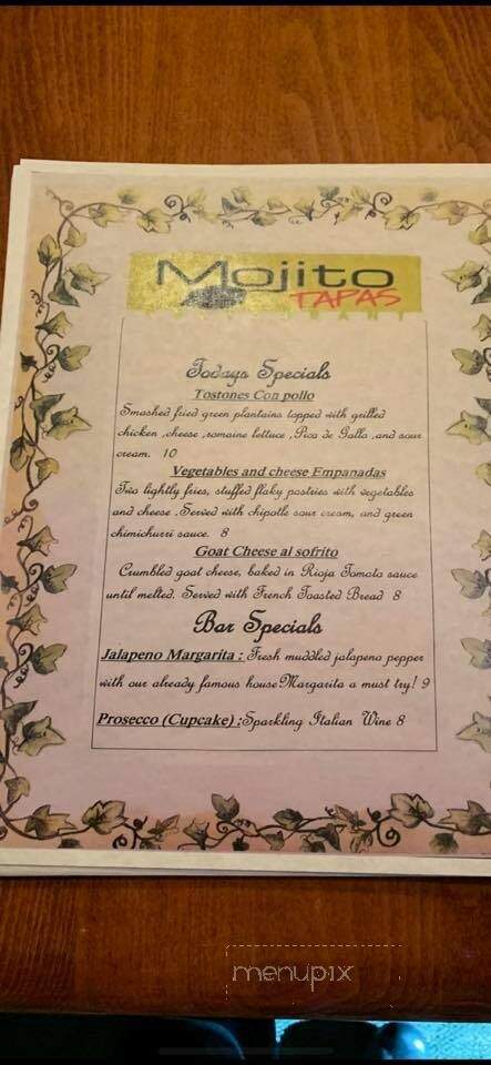 Mojito Tapas Restaurant - Louisville, KY menu_pic