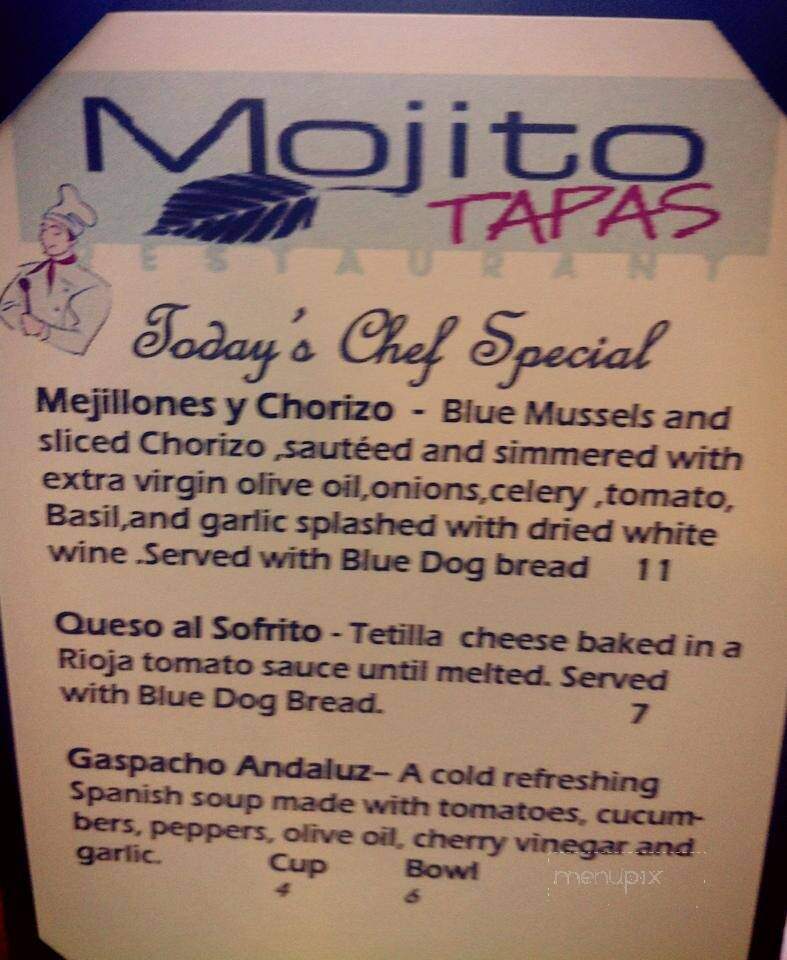 Mojito Tapas Restaurant - Louisville, KY menu_pic