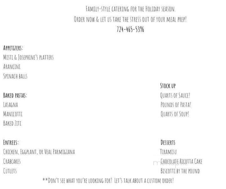 Nap's Cucina Mia - Indiana, PA menu_pic