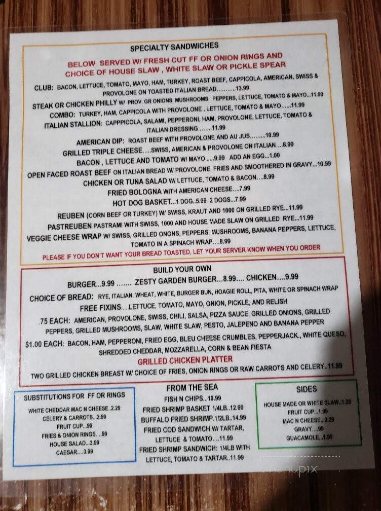 Oscar's - North Myrtle Beach, SC menu_pic