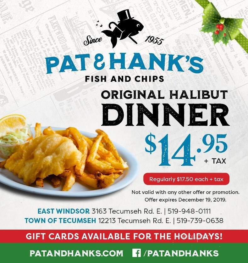 Pat & Hank's Fish & Chips - Windsor, ON menu_pic