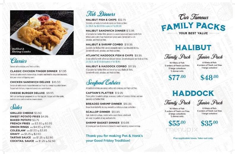 Pat & Hank's Fish & Chips - Windsor, ON menu_pic