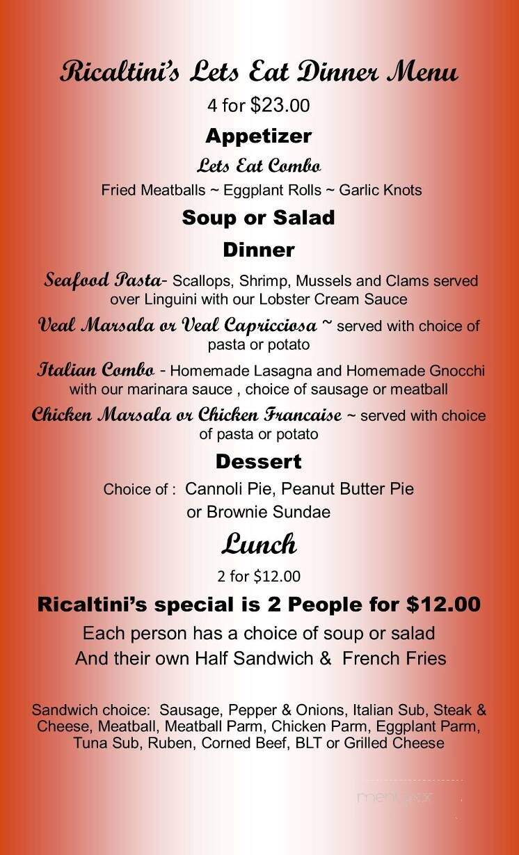 Ricaltini's - Englewood, FL menu_pic