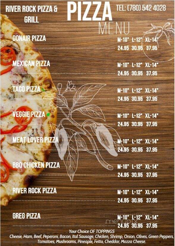 River Rock Grill - Drayton Valley, AB menu_pic