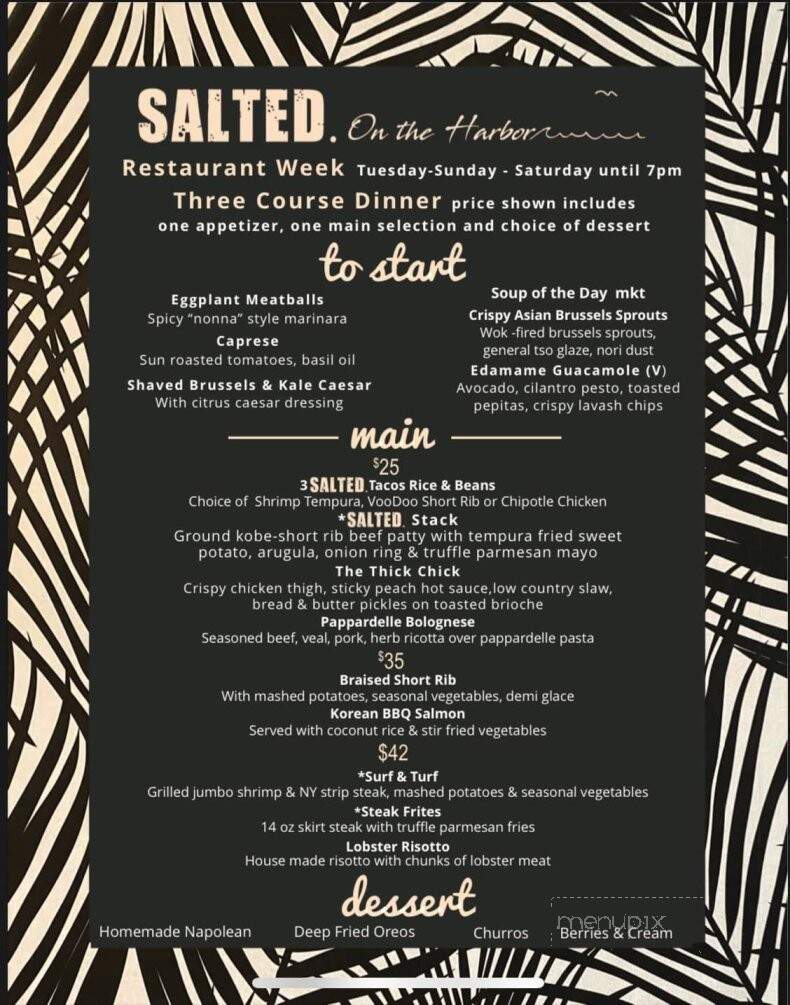 Salted. On The Harbor - Northport, NY menu_pic