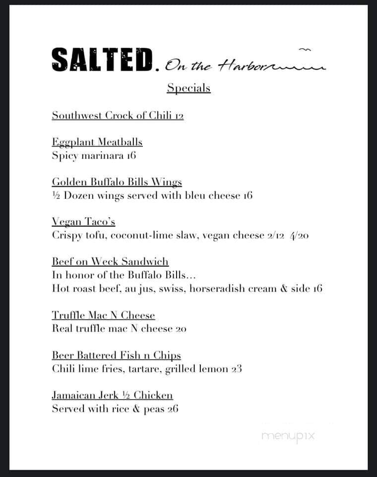 Salted. On The Harbor - Northport, NY menu_pic