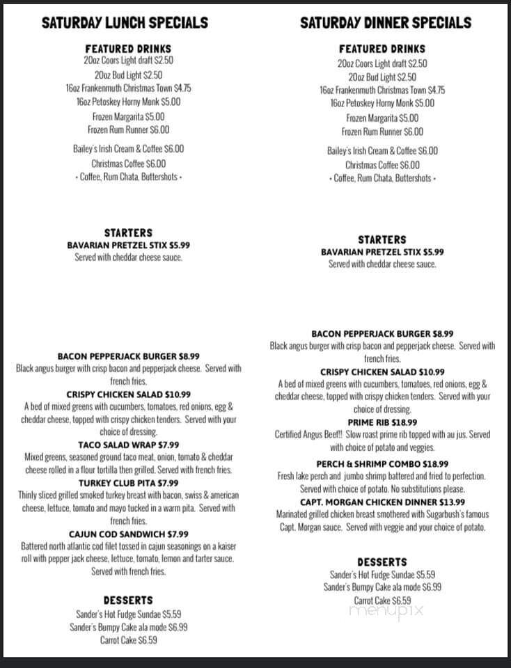 Sugarbush Tavern - Chesterfield, MI menu_pic