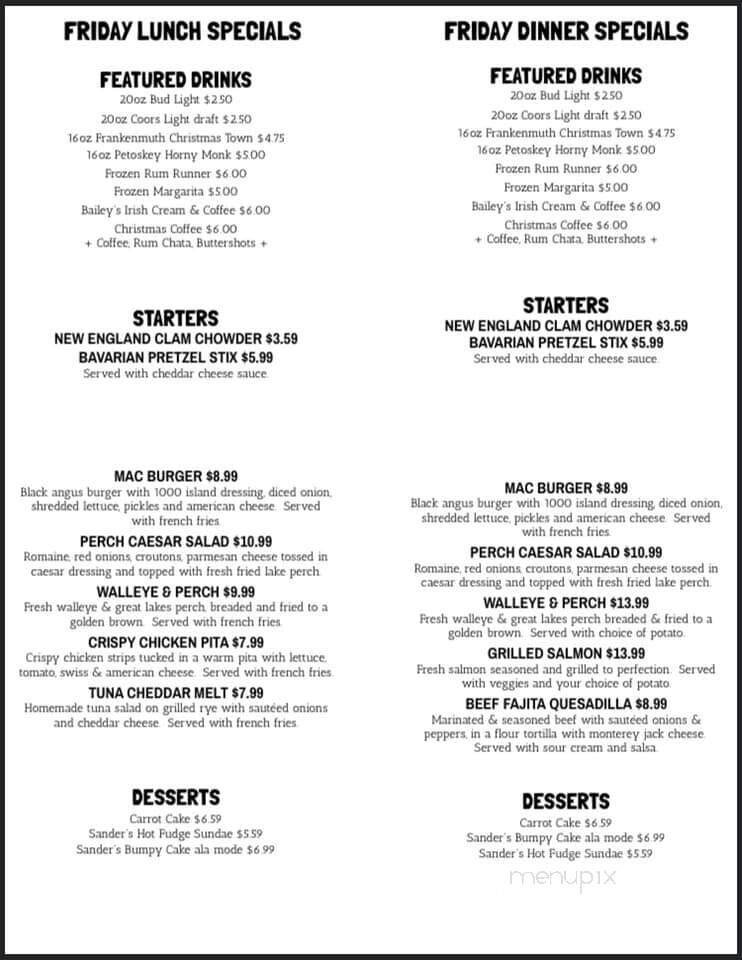 Sugarbush Tavern - Chesterfield, MI menu_pic
