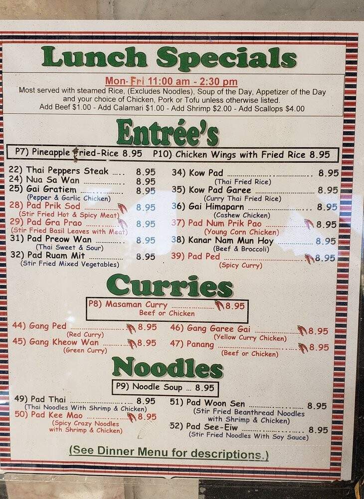 Thai Peppers - Southport, NC menu_pic