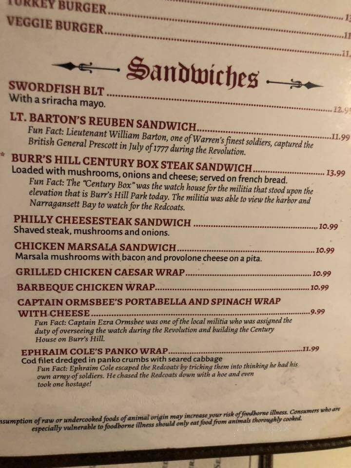 Admiral Pub - Warren, RI menu_pic