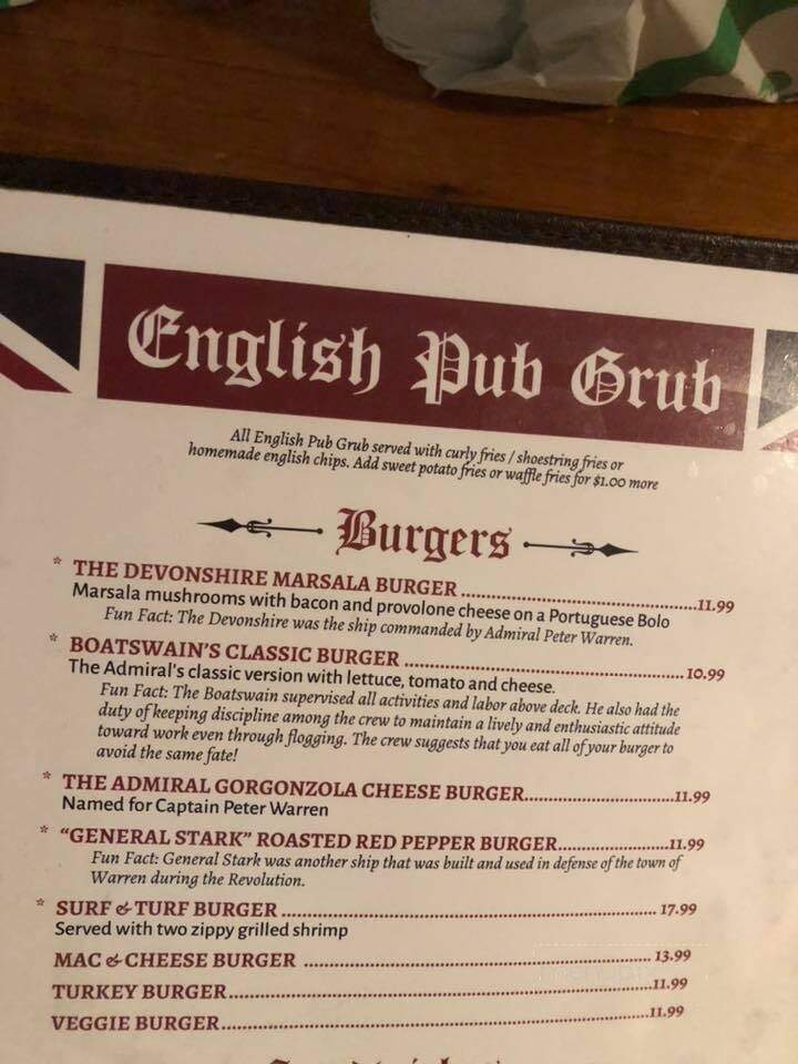 Admiral Pub - Warren, RI menu_pic