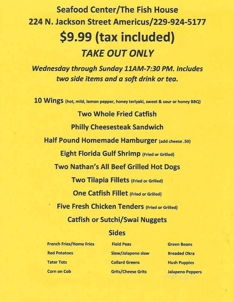 Seafood Center - Americus, GA menu_pic