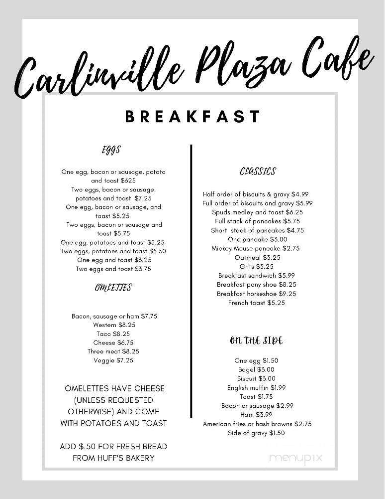 Carlinville Plaza Cafe - Carlinville, IL menu_pic