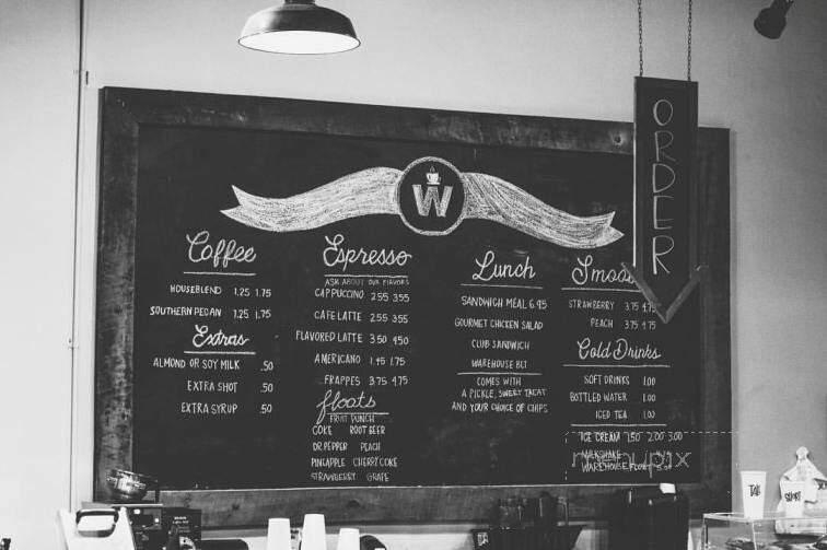 Warehouse Coffee - Hartselle, AL menu_pic