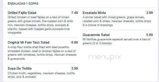 Mi Familia - Brady, TX menu_pic