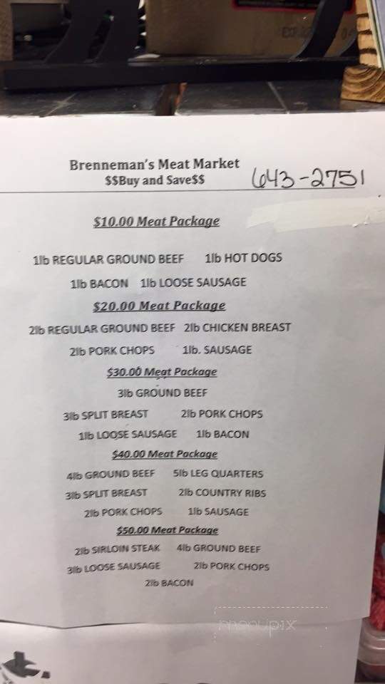 Brenneman's Meat Market - Huntingdon, PA menu_pic