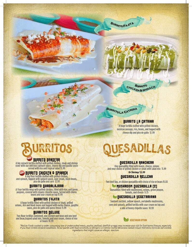 La Catrina Cocina Mexicana - Marquette, MI menu_pic