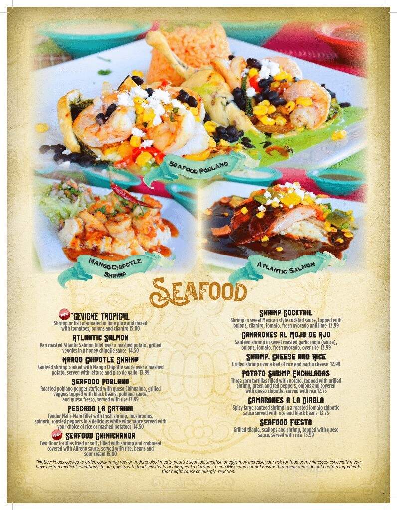 La Catrina Cocina Mexicana - Marquette, MI menu_pic