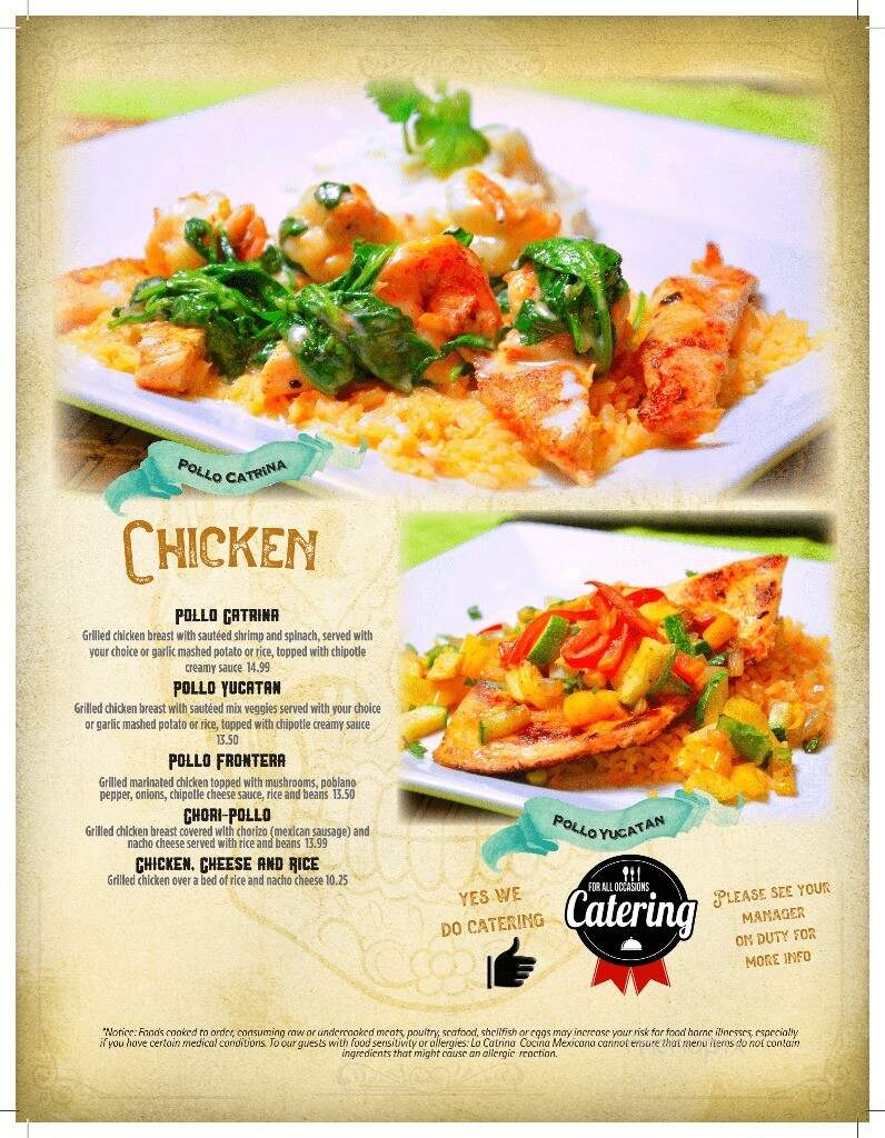 La Catrina Cocina Mexicana - Marquette, MI menu_pic
