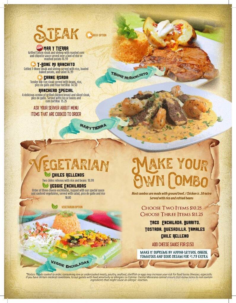 La Catrina Cocina Mexicana - Marquette, MI menu_pic
