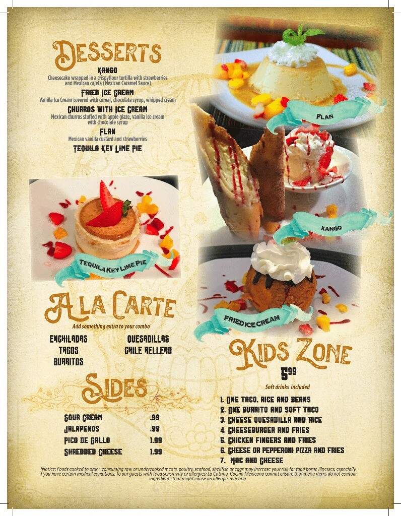 La Catrina Cocina Mexicana - Marquette, MI menu_pic
