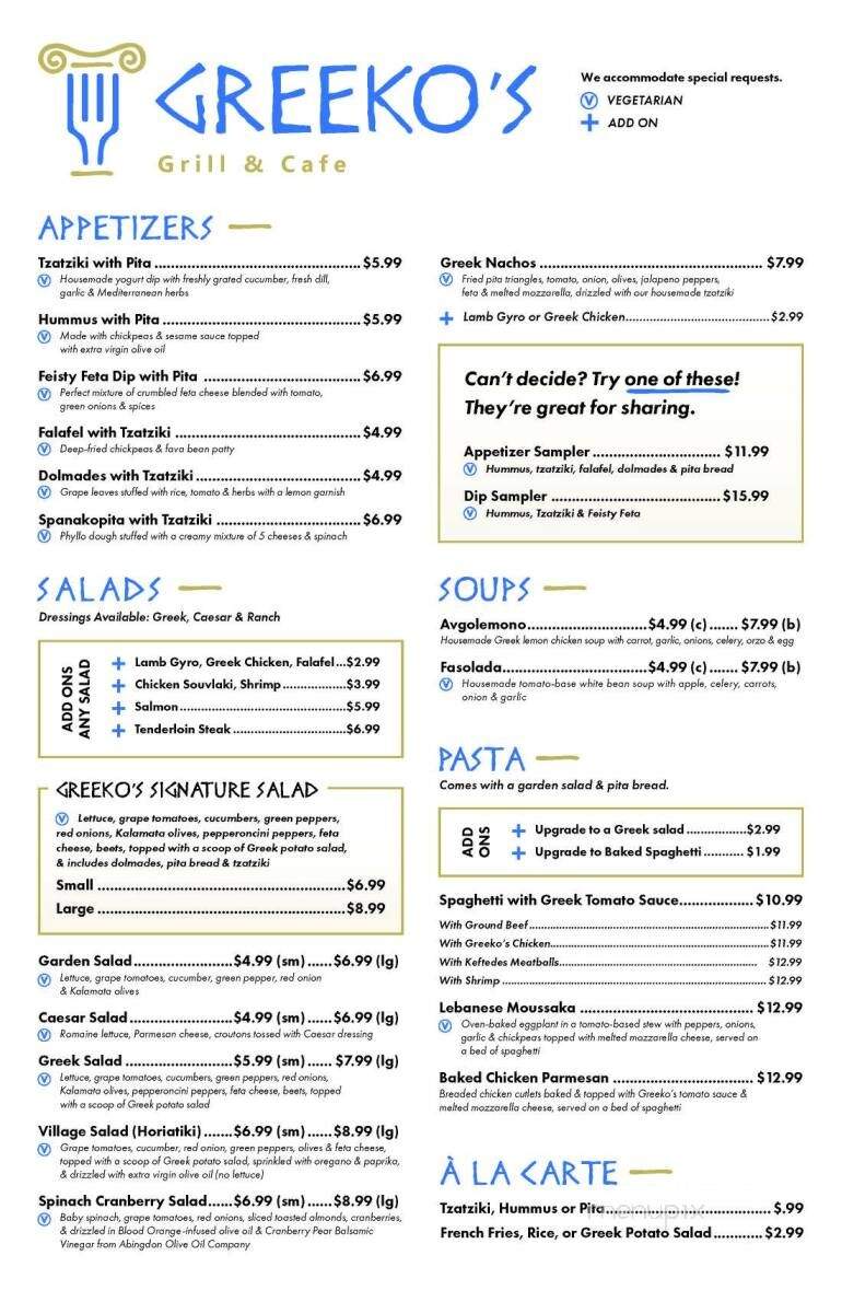 Greeko's Grill & Cafe - Abingdon, VA menu_pic
