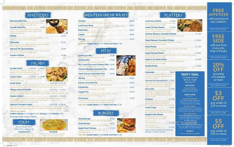 Greeko's Grill & Cafe - Abingdon, VA menu_pic