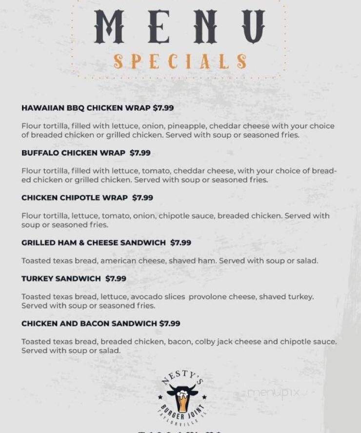 Nesty's Burger Joint - Taylorville, IL menu_pic