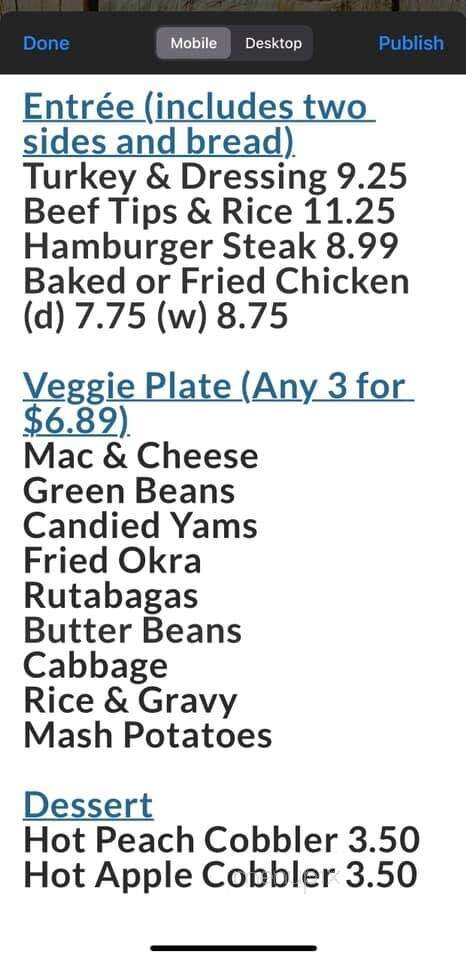 Bevelle Family Cafe - Alabaster, AL menu_pic