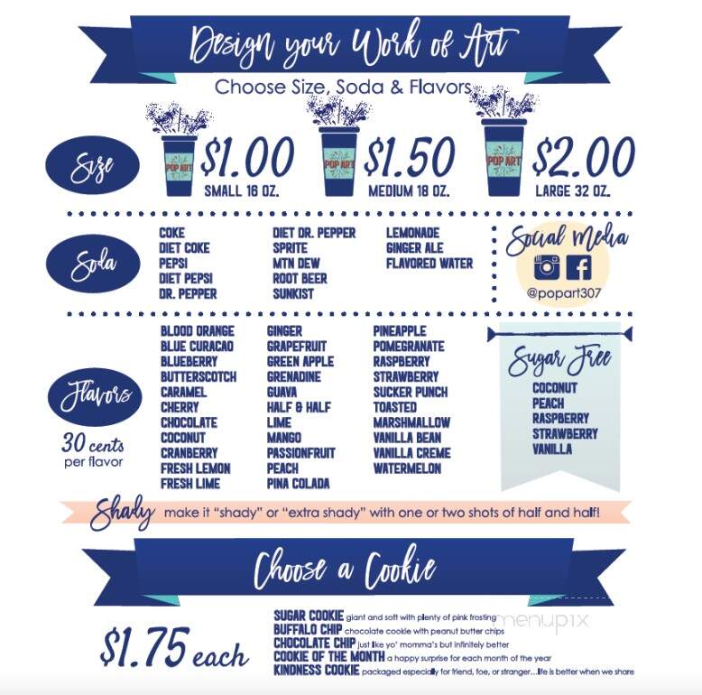 Pop Art 307 - Gillette, WY menu_pic
