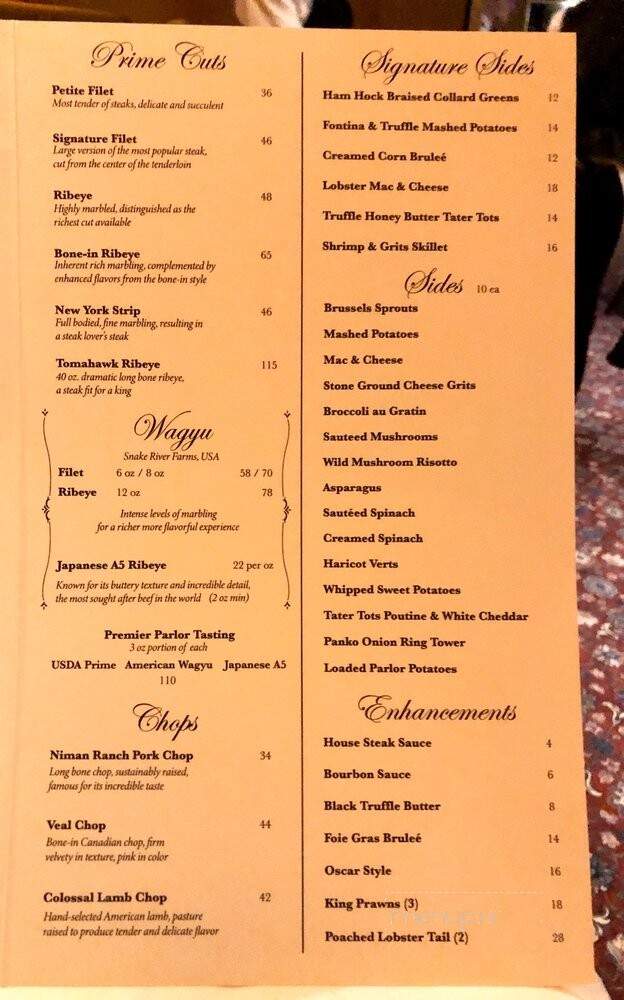 Porch and Parlor - Memphis, TN menu_pic
