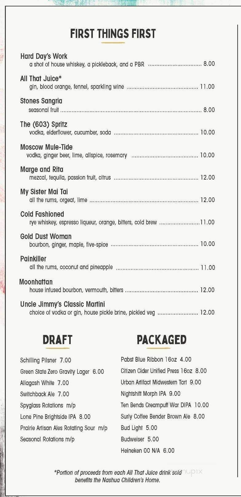 Stones Social - Nashua, NH menu_pic