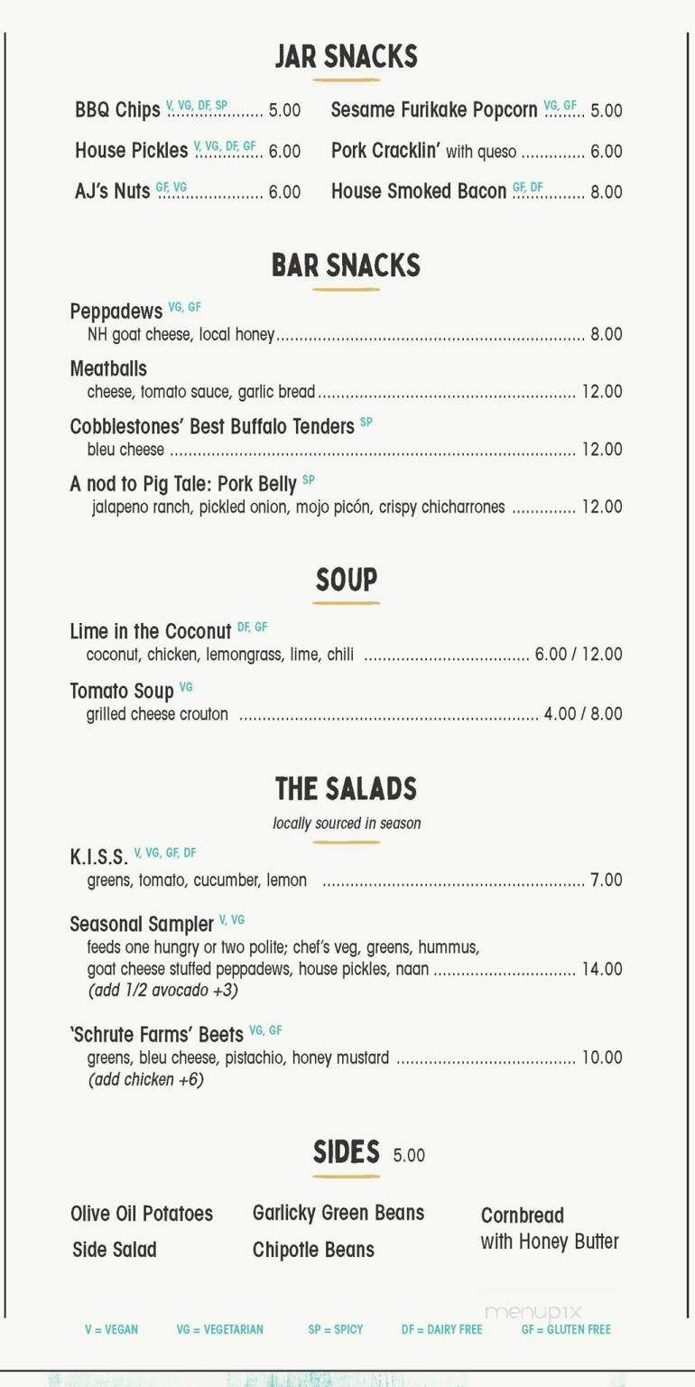 Stones Social - Nashua, NH menu_pic