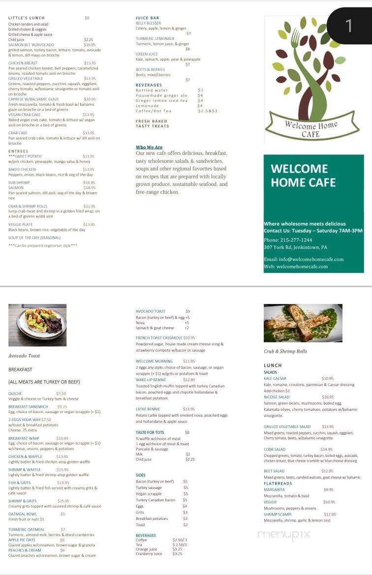 Welcome Home Cafe - Jenkintown, PA menu_pic