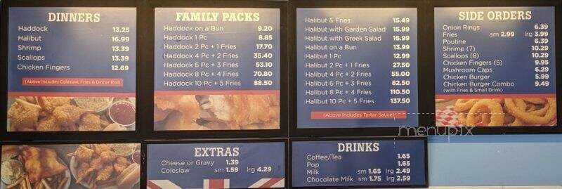 British Cuisine Fish & Chips - Wasaga Beach, ON menu_pic