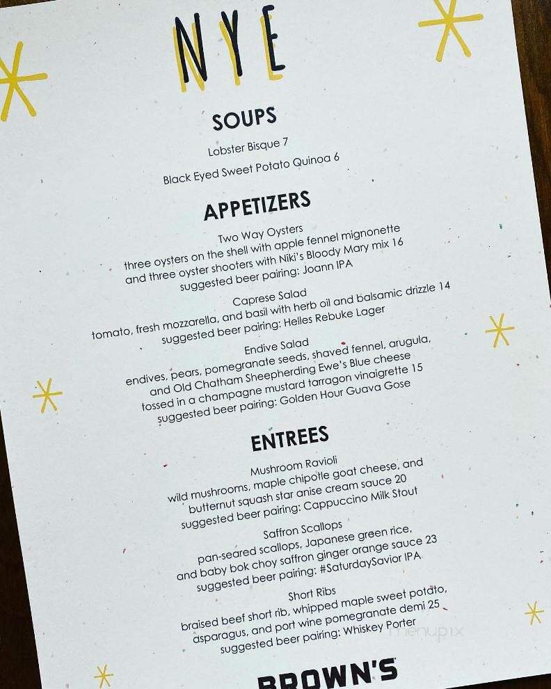 Brown's Brewing Co - Troy, NY menu_pic