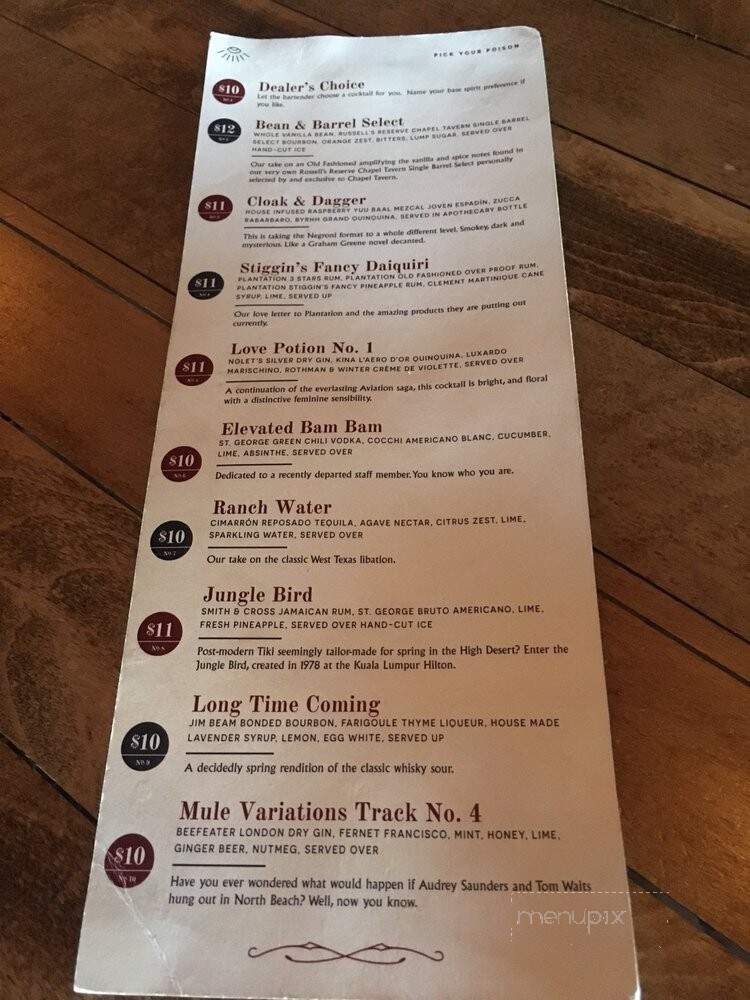 Chapel Tavern - Reno, NV menu_pic
